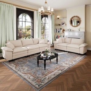 Captiva Designs 2-Piece Cloud Modular Sectional Sofa Set, 5-Seater Couch for Living Room - 1 of 4