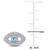 EVERLY JEWELRY | Sterling Silver 1 CT TGW Blue Topaz and Created White Sapphire Eye Stud Earrings - 3 of 4