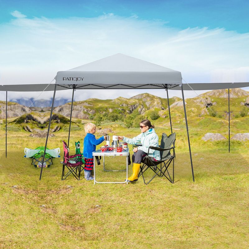 Tangkula Patio 10 x 10FT Instant Pop-up Canopy Folding Tent w/ Sidewalls & Awnings Outdoor, 3 of 11