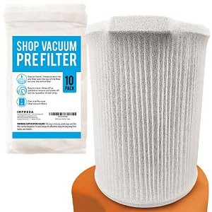 Impresa [10 Pack] Shop Vacuum Filter Cover To Reduce Dust Build Up - Reusable, Washable Vacuum Bags - 1 of 4