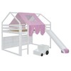 PAGED Twin Size Loft Bed with Storage and Padded Slide, Wooden House-shaped Bed Frame with Guardrail, Modern Loft Bed for Boy and Girl - 4 of 4