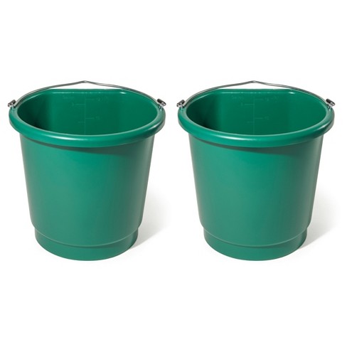 70-qt Plastic Muck Bucket with Rope Handles in Lime Green