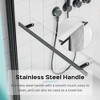 NicBex 30.98"W X 55"H Glass Shower Door Frameless Pivot Tub Shower Door 1/4"(6mm) Thick Glass Door with 180 Degree Flip and Grab Bar - 3 of 4
