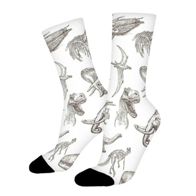 Arrangement Of Dinosaurs Women Printed Crew Socks Funny Funky Socks Soft Polyester Novelty Gifts for Artists Men