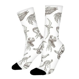 Arrangement Of Dinosaurs Women Printed Crew Socks Funny Funky Socks Soft Polyester Novelty Gifts for Artists Men - 1 of 4