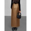 Women's 2025 Faux Leather Pencil Skirt - High Waist Slit Maxi for Office & Winter Fashion Camel - 2 of 4
