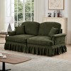 SKRAN Mid Century Chenille Sectional Couch Loveseat Sofa, with Flared Arms and Removable Ruffle Pleated Skirts for Living Room, Bedroom - 2 of 4