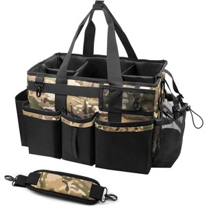 Wearable Cleaning Caddy Organizer with Handle & Shoulder Straps, Tool Bag with 4 Foldable Dividers for Under Sink & Car Cleaning - 1 of 4