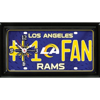 NFL Wall/Desk Analog Clock, #1 Fan with Team Logo - LA Rams