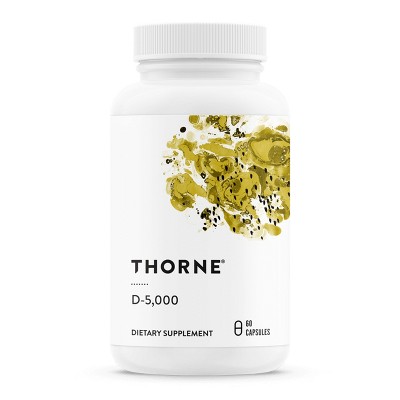 THORNE Vitamin D-5000 - Vitamin D3 Supplement - 5,000 IU - Support Healthy Bones, Cardiovascular, and Immune Function* - NSF Certified - 60 Capsules