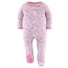 The Peanutshell Floral Love Footed Baby Sleepers for Girls - 4 of 4