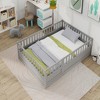 AZL1 Life Concept Beds Floor Bed Full Size with Safety Railings, High Fence, Solid Wood Childrens Bed for Bedroom, Grey, 78.19"*56.97"*21.46" - 2 of 4