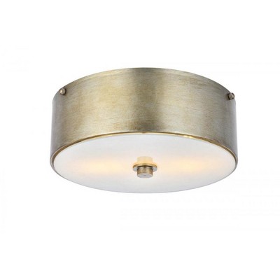 Elegant Lighting Hazen 2 light 12 inch Vintage Silver flush mount