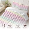 Boersma Striped Comforter Set Queen Size, Comforter Bedding Set Pink Yellow Green Purple, 3 Piece, 1 Comforter (90"x90") and 2 Pillow Shams (20"x36") - 4 of 4