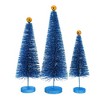 Cody Foster 18.0 Inch Blue Glitter Trees 3 Pc Set Christmas Village Decorate Bottle Brush Trees - image 2 of 3