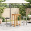 vidaXL Patio Bar Set Outdoor Garden Furniture Solid Wood Acacia and Poly Rattan - Gray 2 Piece - 3 of 4