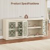 GustoWave Modern Accent Kitchen Sideboard Buffet, Wood Storage Cabinet with 4 Glass Doors - 2 of 4