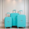 Vynxaria Lake Blue PP Hardshell 3-Piece Suitcase Set 20/24/28" Double Spinner Wheels TSA Lock - 2 of 4