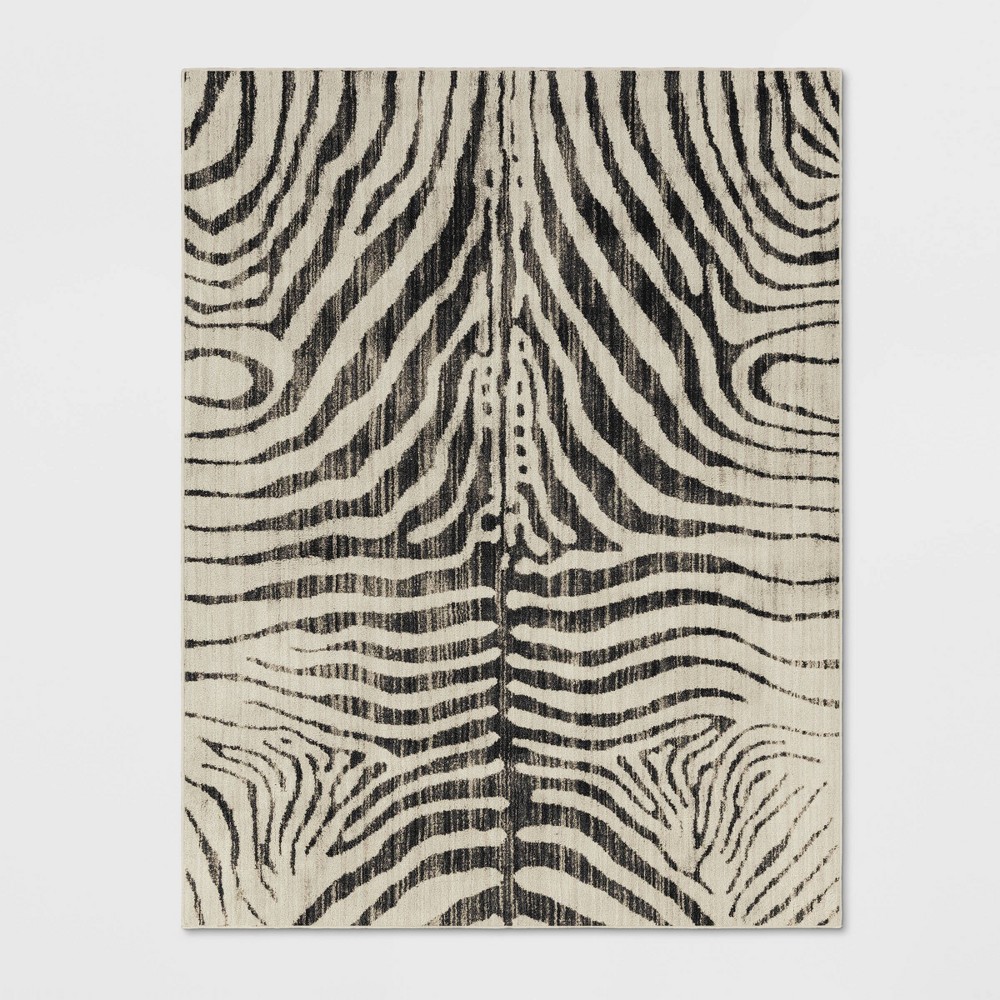 Photos - Doormat 10'x13' Zebra Stripe Woven Area Rug Black - Opalhouse™