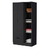 TIRAMISUBEST Black Cimarron 2-Door Armoire with Open Compartment Black - Four Roomy Storage Shelves (15.9"H x 14.3"W) - 4 of 4