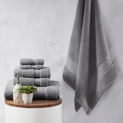 6Pcs 100% Cotton Solid Color High Density Bath Towel Set, Heavyweight Ultra Soft Touch Absorbent Bath Towel