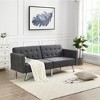 54.33'' Linen Convertible Split-Back Sofa Bed with Adjustable Recline and Stainless Steel Legs - 2 of 4