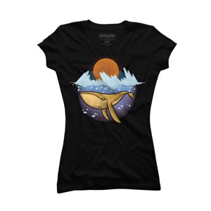 Junior's Design By Humans Purple Ocean By LetterQ T-Shirt - 1 of 3