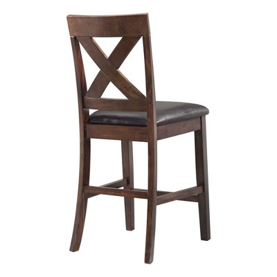 Cherry Counter Height Dining Set with Faux Leather Seats