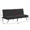 GlasFlength Wood Frame, Stainless Leg, Futon, Sofa Bed, Black, 68.1"*32.9"*32.3" - 2 of 4