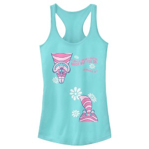 Junior's Women Alice in Wonderland Cheshire Cat Split Racerback Tank Top - 1 of 4