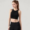 Anna-Kaci Active Women's Ribbed High Neck Crop Top with Double Strap Detail - 2 of 4
