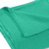 HomeRoots King Turquoise Cotton Waffle Weave Honeycomb Blanket - 4 of 4