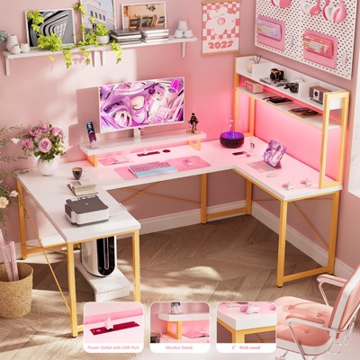 Aheaplus U-Shaped Metal Base Computer Desk