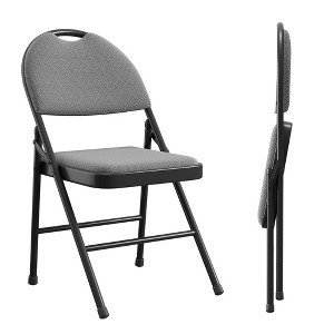 Folding Chairs, Outdoor & Indoor Event Portable Metal Folding Chairs with Cushion, Fabric Dining Chair Set with Padded Cushion and Back - 1 of 4