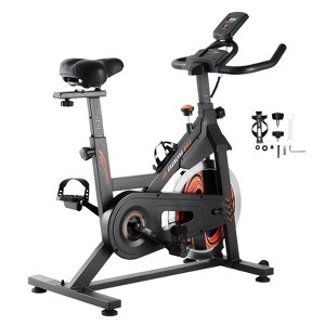 VEVOR Exercise Bike, Adjustable Stationary Bike, Indoor Cycling Bike for Home Cardio, Workout Bike with Silent Belt Drive, Black&Orange - 1 of 4