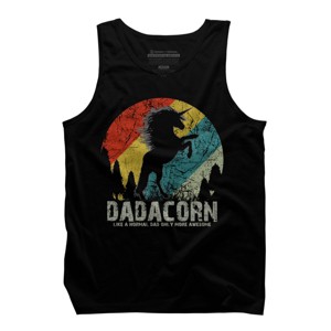 Men's Design By Humans Dadacorn Like A Normal Dad, More Awesome By shirtpublic Tank Top - 1 of 2