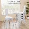 CAVINAS Set of 4 Metal Dining Chair,Stackable Kitchen Chairs with Detachable Backrest for Indoor Outdoor Kitchen,Restaurant - 4 of 4