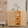 Vynxaria 42-Inch Multi-Scene Large Capacity Storage Cabinet - Bamboo, Versatile Use for Shoe or Bathroom Storage - 4 of 4