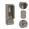 SEVOBAL Armoires with Double Doors Two Drawers and Integrated Hanging Rod for Bedroom and Storage Solutions, Light Gray, 23.3"*18.8"*70.4" - 3 of 4