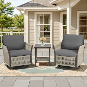 Buenhomino Outdoor Wicker Patio Conversation Furniture Set - 1 of 4