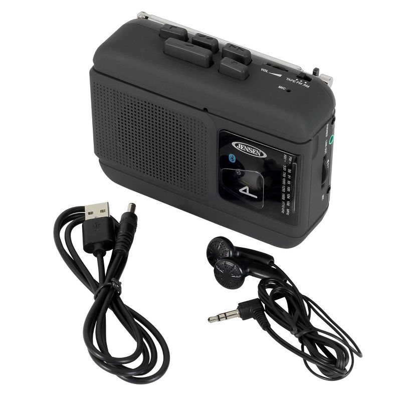 JENSEN Portable Bluetooth AM/FM Cassette Player/Recorder - Black, 4 of 6