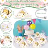 Hachikiko Pink Daisy Birthday Party Decorations,192 Pcs Summer Daisy Party Supplies with Daisy Paper Plates,Napkins,Cups,Cup Sleeves,Bee Birthday Hats - 4 of 4