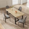 Industrial Dining Table for 6~8 People, 78.7" Long Rectangle Dining Table, Wooden Kitchen Table with Sturdy Metal Frame,Dinner Table for Kitchen-Gray - 4 of 4