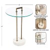 Kate and Laurel Cerullo Glass Metal and Marble Side Table, 16x16x24, White and Gold - 2 of 4