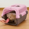 Richell: Pet Travel Carrier II - Small Pink - Dog & Cat Transporter, Collapsible Design for Storage, Small Pets Up to 11 lbs, Latches to Seat Belts - 3 of 4
