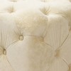 FURNIinspire Ottomans And Benches Modern Velvet Upholstered Ottoman Multifunctional Stylish Seat, Decor Soft Foot Stool, Beige, 18.10"*18.10"*18.80" - 4 of 4