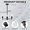 Industrial Chandelier,3-Light Ceiling Lights Fixture Upward Arms Pendant Light Black Over Table,E26,Chandelier with Clear Glass Shade - 2 of 4