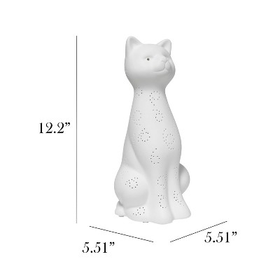 White Porcelain Kitty Cat Shaped Night Light