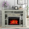 Festivo 50" Corner Freestanding Electric Fireplace Light Gray - 3 of 4