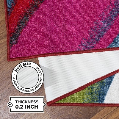 Multicolor Abstract Waves Tufted Synthetic 8' x 10' Area Rug